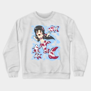 Goldfish Mermaid (Red, White) Crewneck Sweatshirt